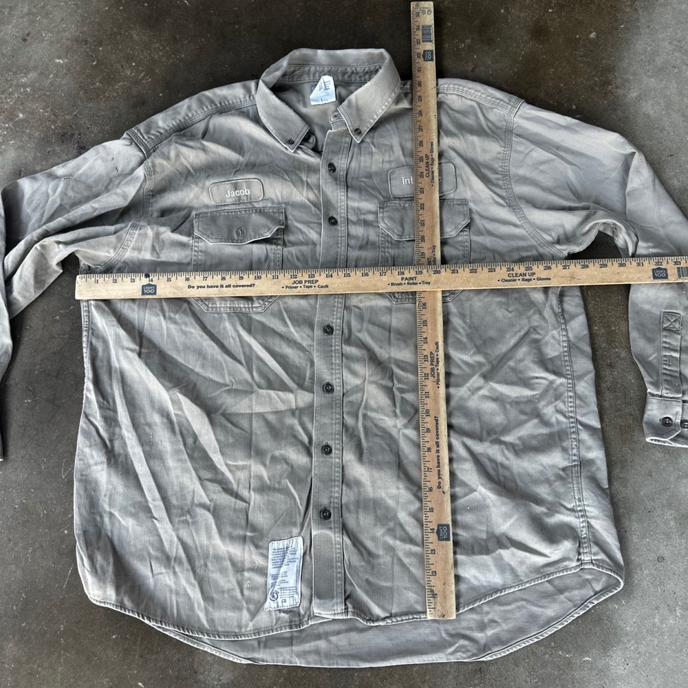 Carhartt FR Work Shirt Mens 2XL Gray Fair Flame Resistant Patch Utility 294-62 - Picture 6 of 9